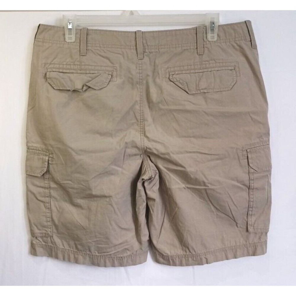 Apt 9 Mens Khaki Cargo Shorts Size 38 Flat Front 100% Cotton - Picture 2 of 12